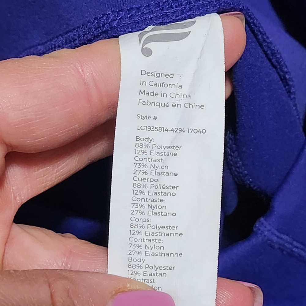 FABLETICS Define Powerhold Womens Medium Purple High Waist 7/8 Leggings Workout - Picture 11 of 16